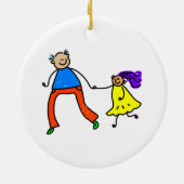 Vater und Tochter Keramik Ornament (Hinten)
