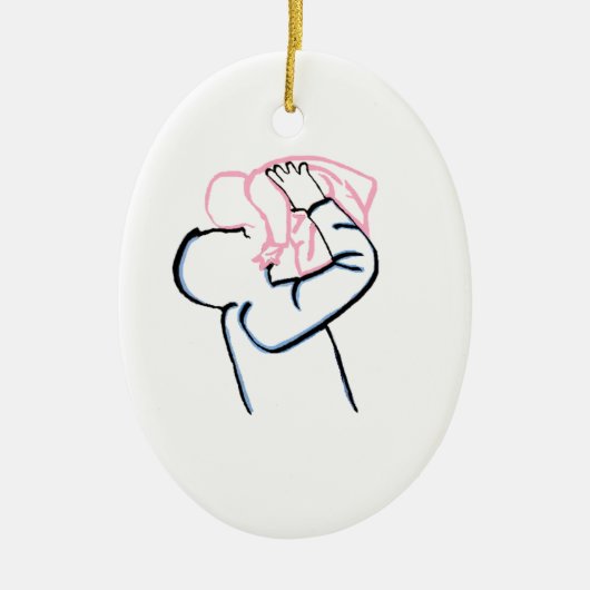 Vater und Tochter. Keramikornament (Vorne)