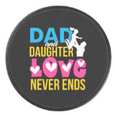 Vater und Tochter Liebe endet nie Eishockey Puck (Vorderseite)