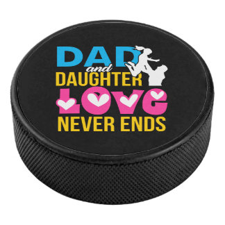 Vater und Tochter Liebe endet nie Eishockey Puck