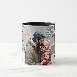 Vater und Tochter Liebe Wintergeschenk Tasse