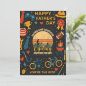 Vater und Tochter Radfahrer für lebenslanges Gesch Einladung (Stehend Vorderseite)