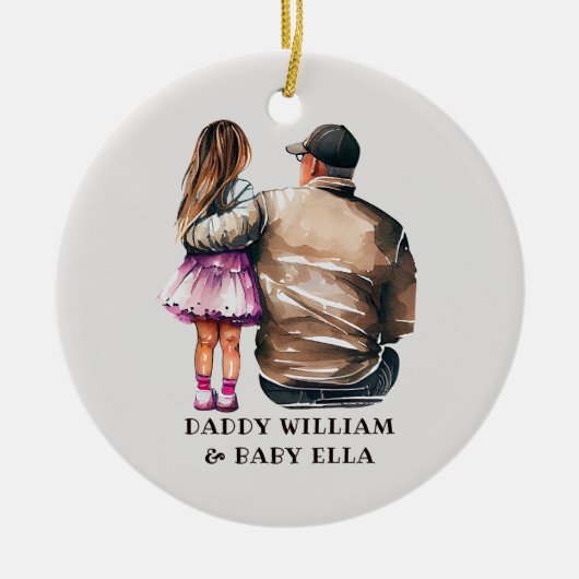 Vater- und Tochterbank (11) Keramik Ornament (Vorne)