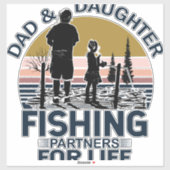 Vater- und Tochterfischerei Aufkleber (Blatt)