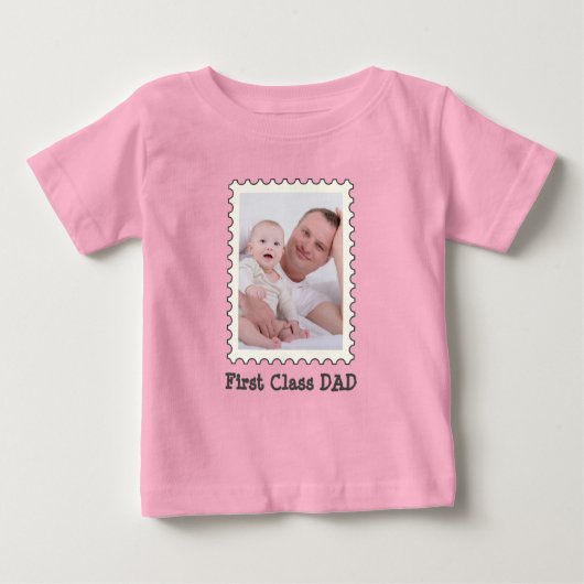 Vater Vater Benutzerdefinierter Foto Text Erste Kl Baby T-shirt (Vorderseite)