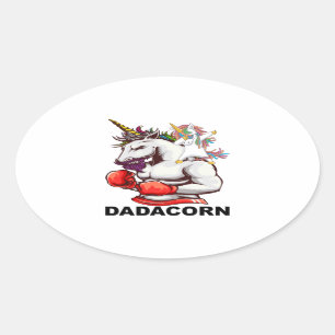 Vater Vater Dadacorn Unicorn Geburtstag Ovaler Aufkleber