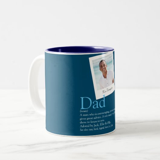 Vater Vater Daddy Definition Foto Blau Zweifarbige Tasse (Vorderseite Links)