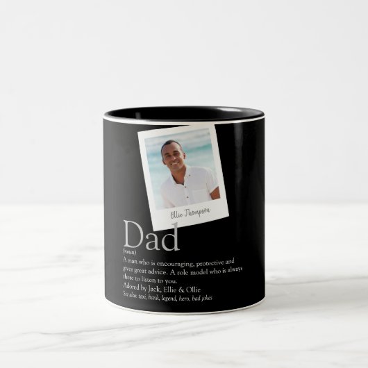 Vater Vater Daddy Definition Foto Schwarz Zweifarbige Tasse (Mittel)
