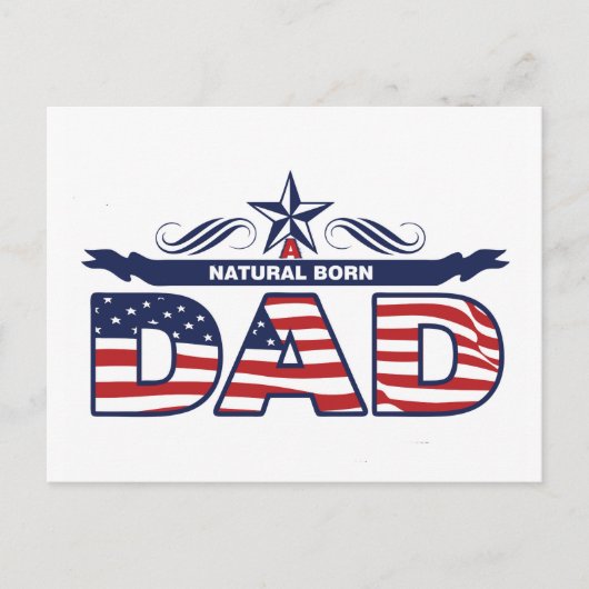 Vater, Vater, ein natürlicher Geborener Vater Postkarte (Vorderseite)