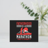Vater - Vater ist Marathon Postkarte (Stehend Vorderseite)