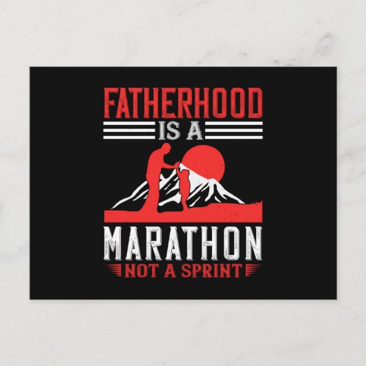 Vater - Vater ist Marathon Postkarte (Vorderseite)