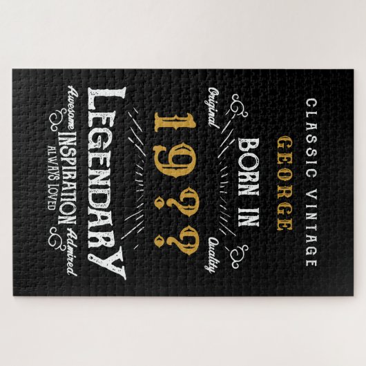 Vater Vater oder Ehemann Add Name Year Legende Vin Puzzle (Horizontal)