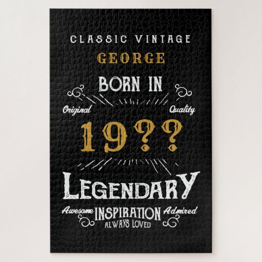 Vater Vater oder Ehemann Add Name Year Legende Vin Puzzle (Vertikal)