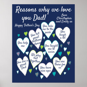Vater Väter Tag Gründe, warum wir Liebe Geschenk Poster