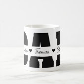 Vater Vatertag mit Kindernamen Kaffeetasse (Mittel)