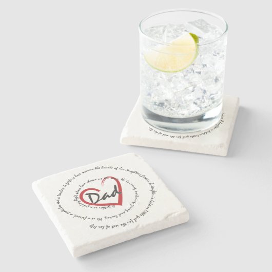 Vater - Vatertag Steinuntersetzer (Seitenansicht)