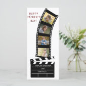 Vater Vatertagsfilm Vier FotoCollage Card (Stehend Vorderseite)