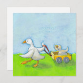 Vater - Vatervati-Entenbaby in der niedlichen Einladung (Vorne/Hinten)