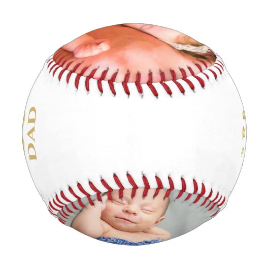 Vater Vathers Day Custom Fotos Baseball (Rückseite)