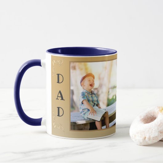 Vater Vathers Day oder Birthday Textvorlage Tasse (Mit Donut)