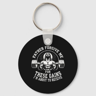 Vater vergib mir für diese Gewinne - Funny Gym Mot Schlüsselanhänger