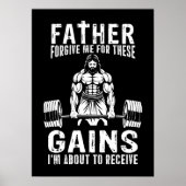 Vater vergib mir für diese Gewinne - Jesus Workout Poster (Vorne)