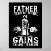 Vater vergib mir für diese Gewinne - Jesus Workout Poster (Vorne)
