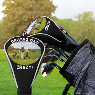 Vater verrückt machen Foto Schwarz Weiß Driver Golf Headcover