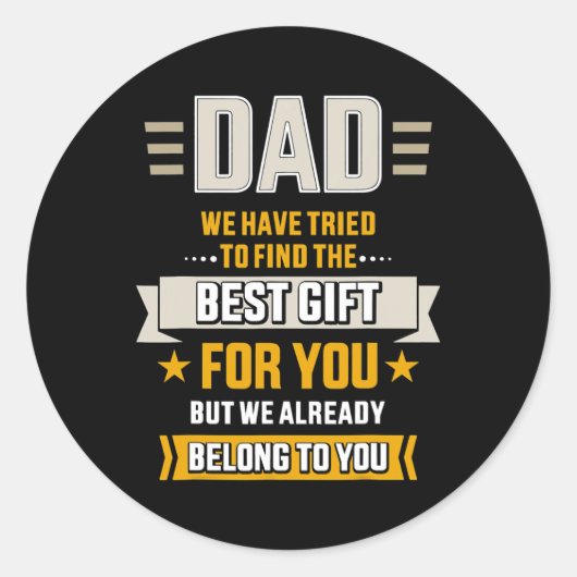 Vater versuchte, das Beste zum Vater zu finden Runder Aufkleber (Vorderseite)
