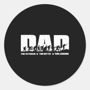 Vater Veteran Myth Legend Vathers Day Vater Opa Ve Runder Aufkleber