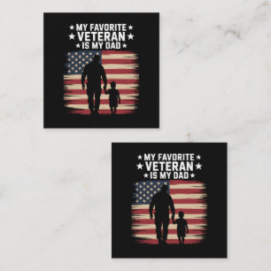 Vater Veteranentag Papa Stolz Quadratische Visitenkarte