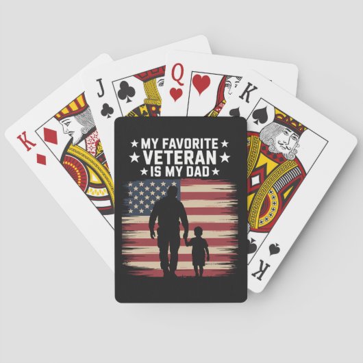 Vater Veteranentag Papa Stolz Spielkarten (Rückseite)