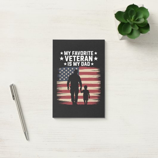 Vater Veterans Day Papa Stolz Post-it Klebezettel (Büro)