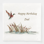 Vater, vielen Dank an Mallard Above Cattails, ein  Serviette (Vorderseite)