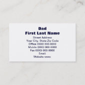 Vater Visitenkarten für Men Ocean Waves Driftwood Telefonnummerkarte (Rückseite)