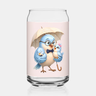 Vater-Vogel-Familie-Glas-Trinkgeschirr Dosenglas