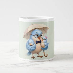 Vater-Vogel-Familie-Kaffeetasse Jumbo-Tasse