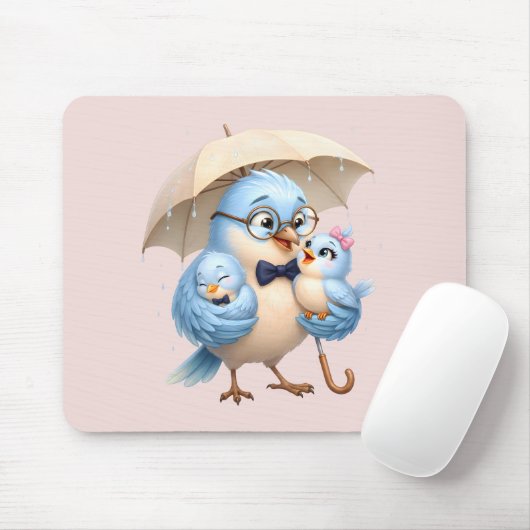 Vater-Vogel-Familie-Mauspad Mousepad (Mit Mouse)