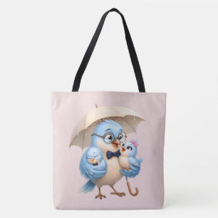 Vater-Vogel-Familie-Tragetasche Tasche