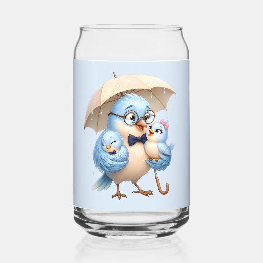 Vater-Vogel-Glas-Trinkgeschirr-Set-Geschenk Dosenglas (Vorderseite)