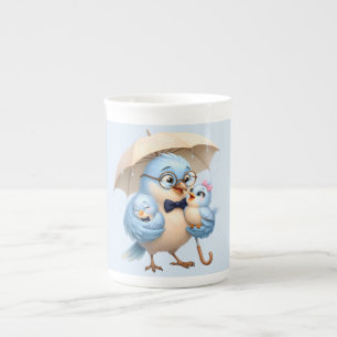 Vater-Vogel-Kaffeetasse Familien-Geschenk Porzellantasse