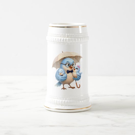 Vater-Vogel-Kaffeetasse Vater-Geschenk Bierglas (Mittel)
