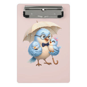 Vater Vogel Mini-Clip-Board Süße Vogel-Kunst Mini Klemmbrett