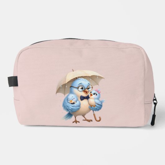 Vater-Vogel-Reisekoffer Waschbeutel (Vorderseite)