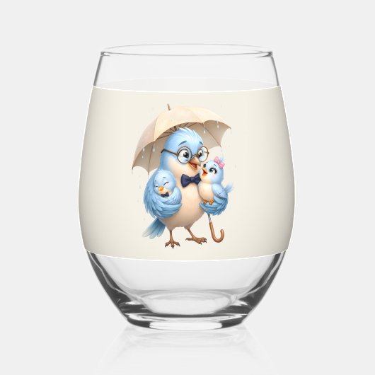 Vater-Vogel-Stielloses Glas Dad-Geschenk (Vorderseite)