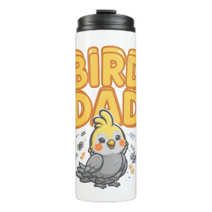 Vater Vogel süßer Nymphensittich Thermo-Becher Thermosbecher