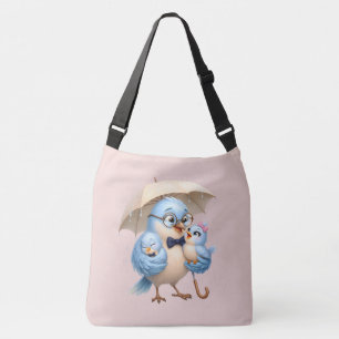 Vater Vogel Umhängetasche Tote Bag Familienkunst Tragetaschen Mit Langen Trägern