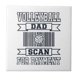 Vater-Volleyball-Scan zur Zahlung Lustiges Shirt-D Fliese