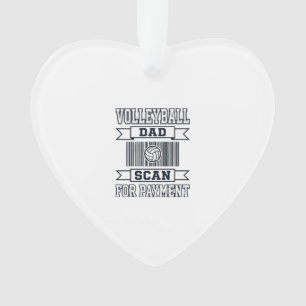 Vater-Volleyball-Scan zur Zahlung Lustiges Shirt-D Ornament