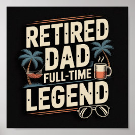 Vater - Vollzeit-Legende-Poster | Funny Wall Poster